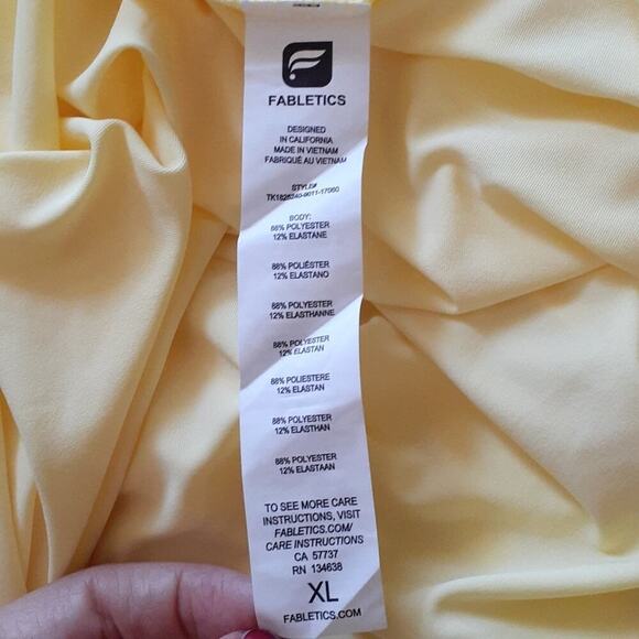 NWOT FABLETICS razorback yellow tank, sz XL - Picture 5 of 5